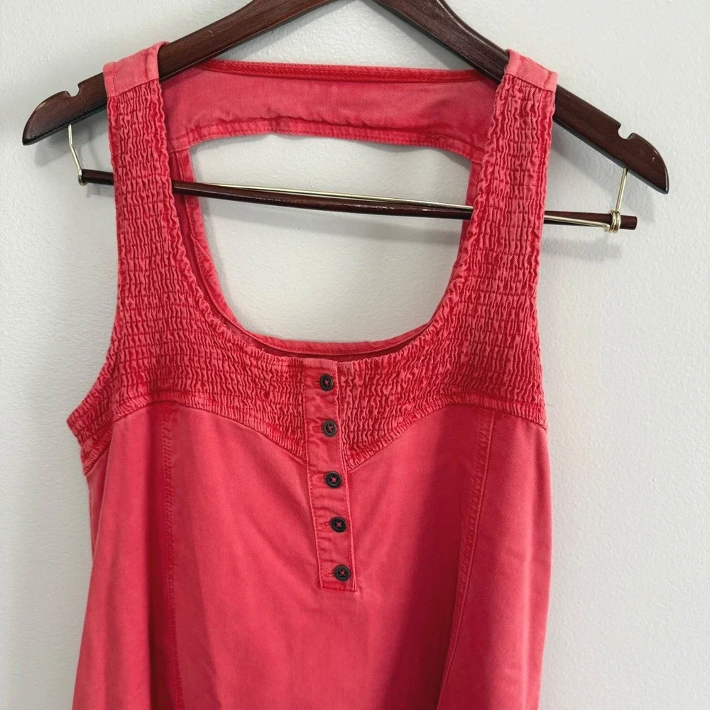 Saltwater‎ Luxe Women's Boho Poppy Red Smocked Mini Dress SZ Medium NWT